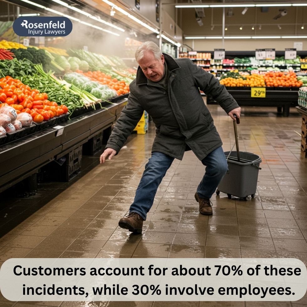 Filing insurance claims after a slip and fall accident in a grocery store.