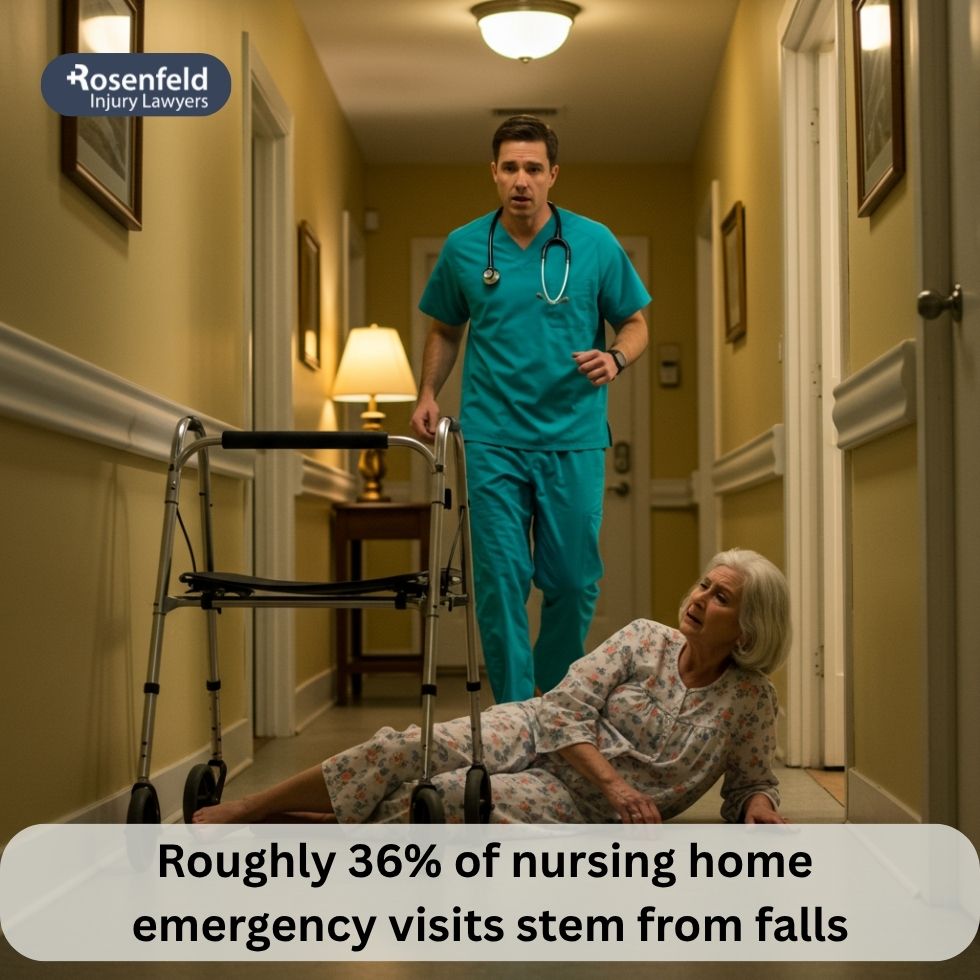 Serious injuries suffered by nursing home residents after a fall accident.