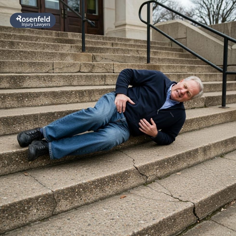 Slip and fall accident occurring on public property.